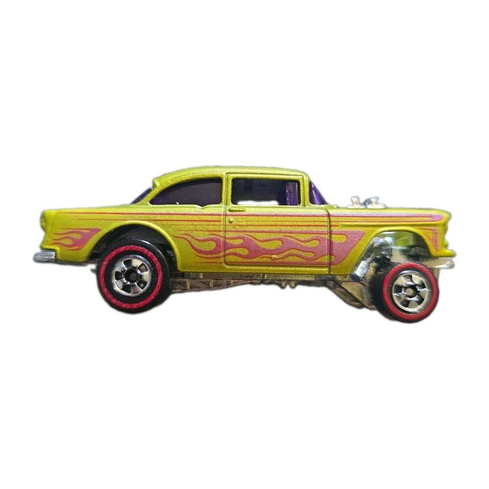 Hot Wheels Redline 55 chevy bel air gasser 5/18 Metal Base Rare HTF